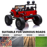 Lifted Monster Jeep 24V 2 Seater Classic Ride on Car with Remote Control, Leather Seat and EVA Tires