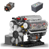 Mould King V8 Engine Building Blocks Sets, MOC Scale Model Kit with Battery and Motor (535 Pcs)