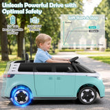 Costway 12V Licensed Volkswagen Kids Ride-On Bus Toy with Remote Control
