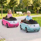 Costway 12V Licensed Volkswagen Kids Ride-On Bus Toy with Remote Control