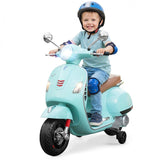 VESPA 12V Licensed Kids Ride-On Motorcycle Toy with Training Wheels