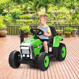 TY327774US 12V Kids Ride-On Tractor Ground Loader with Trailer