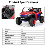 12V 2-Seater Kids Ride on UTV with Slow Start Function and Music Player 92880