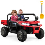 2-Seater Kids Ride On Dump Truck with Dump Bed and Shovel