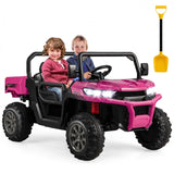 Costway 24V 2-Seater Kids Ride-On Dump Truck Toy with Remote Control