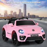 Costway 12V Licensed Volkswagen Beetle Kids Ride-On Car Toy with Remote Control