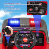 Costway 12V Ride-On Fire Truck Toy with Water Gun