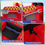 Costway 12V Ride-On Fire Truck Toy with Water Gun