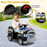 Costway 12V Kids Ride-On Fire Truck Toy with Shovel and Wrench