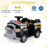Costway 12V Kids Ride-On Fire Truck Toy with Shovel and Wrench