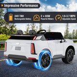 Costway 24V Licensed Cadillac Kids Ride-On Truck Toy with Remote Control
