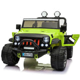 2 Seater Jeep Truck 12V Electric Kids Ride On Car with Parental Remote Control- White - Kids On Wheelz