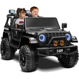 Monster Jeep Truck S609 24V 4x4 Two Seater Electric Kids Ride On Off Road Leather Seat Rubber Wheel