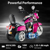 Costway 6V Toddler 3-Wheel Ride-On Motorcycle Toy with Headlight