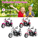 Costway 6V Toddler 3-Wheel Ride-On Motorcycle Toy with Headlight
