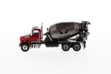 1:50 Western Star 4700 SF Concrete Mixer - Metallic red cab + Gun metal dump, 71033