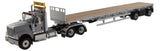 1:50 Diecast International HX520 Tandem Tractor with 53′ Flat Bed Trailer – Light grey truck + Silver trailer, Transport Series, 71041