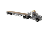 1:50 Diecast International HX520 Tandem Tractor with 53′ Flat Bed Trailer – Light grey truck + Silver trailer, Transport Series, 71041
