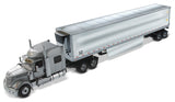 1:50 Diecast International LoneStar Sleeper with 53′ Refrigerated Van – Silver truck + Silver chrome plated cargo van, Transport Series, 71043