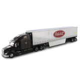 1:50 Diecast Peterbilt 579 UltraLoft Tractor with 53’ refrigerated van – Legendary Black Cab + 53’ Chrome refrigerated van with Peterbilt logo, Transport Series 71071