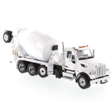 1:50 Peterbilt 567 SFFA Tandem with Pusher & Tag Axles with McNeilus Bridgemaster Mixer, White, Transport Series, 71074