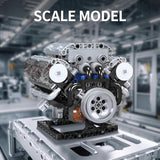 Mould King V8 Engine Building Blocks Sets, MOC Scale Model Kit with Battery and Motor (535 Pcs)