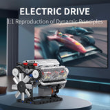 Mould King V8 Engine Building Blocks Sets, MOC Scale Model Kit with Battery and Motor (535 Pcs)