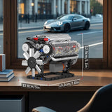 Mould King V8 Engine Building Blocks Sets, MOC Scale Model Kit with Battery and Motor (535 Pcs)
