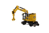 1:87 Cat® M323F Railroad Wheeled Excavator, Safety Yellow Color High Line Series, 85612