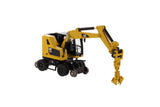 1:87 Cat® M323F Railroad Wheeled Excavator, Safety Yellow Color High Line Series, 85612