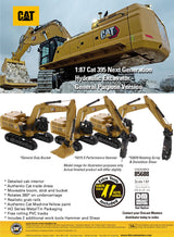 1:87 Cat 395 Next Generation Hydraulic Excavator GP version (Includes 2 additional tools Hammer and Shear), High Line Series, 85688