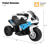 Costway 6V Licensed BMW Kids Ride-On Motorcycle Toy with Headlights