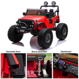 Lifted Monster Jeep 24V 2 Seater Classic Ride on Car with Remote Control, Leather Seat and EVA Tires