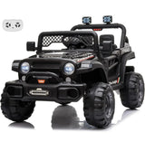 12V Jeep Kids Ride On Car Toy with Open Doors, Realistic Lights and Remote Control Kids On Wheelz