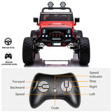 Lifted Monster Jeep 24V 2 Seater Classic Ride on Car with Remote Control, Leather Seat and EVA Tires