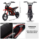 Max 2.0 Electric Dirt Bike for Kids, 24V 350W Motor, Max 24 km/h