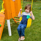 Avenlur | Forest Small Outdoor Toddler Swing Set | Compact Wooden Swing Frame for Babies & Kids