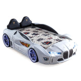 GTM Twin Race Car Bed with LED Lights & Sound FX M5 Style