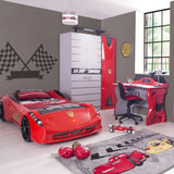 RACE CAR GARAGE BEDROOM KIDS STUDY DESK