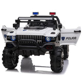 Aosom 12V Ride On Police Car 2 Seater For 3 - 8 Years Old Kids W/ Parental Remote Control Led Lights Mp3 Black