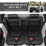 Aosom 12V Ride On Police Car 2 Seater For 3 - 8 Years Old Kids W/ Parental Remote Control Led Lights Mp3 Black