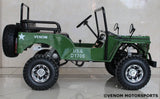 MINI JEEP RIDE ON FOR ADULTS/KIDS 125CC - MILITARY GREEN Kids On Wheelz