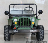 MINI JEEP RIDE ON FOR ADULTS/KIDS 125CC - MILITARY GREEN Kids On Wheelz