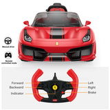 Ferrari 488 Pista Spider 12V with Leather Seat and Remote Control, Licensed