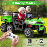 24V 2 Seater Ride on Dump Truck, 4WD 6x6 Battery Powered Kids UTV with Remote Control, Electric Dump Bed