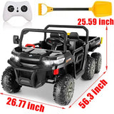 24V 2 Seater Ride on Dump Truck, 4WD 6x6 Battery Powered Kids UTV with Remote Control, Electric Dump Bed