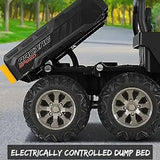 24V 2 Seater Ride on Dump Truck, 4WD 6x6 Battery Powered Kids UTV with Remote Control, Electric Dump Bed