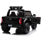 Voiture électrique pour enfants 2 places 24 V sous licence Ford Super Duty F450 blanche avec télécommande parentale cadeau parfait - Kids On Wheelz
