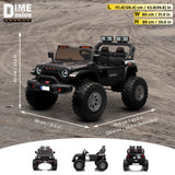 HAVOC 2.0 2-Seater Lifted Jeep 24V Ride On– Quad Motors, EVA Wheels, LED Kit, Extendable Jeep
