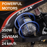 Max 2.0 Electric Dirt Bike for Kids, 24V 350W Motor, Max 24 km/h